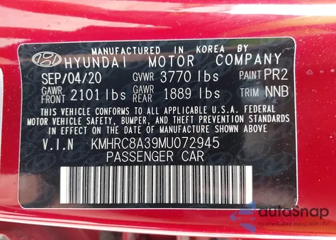 2021 Hyundai Venue Sel from USA, damaged, VIN KMHRC8A39MU072945